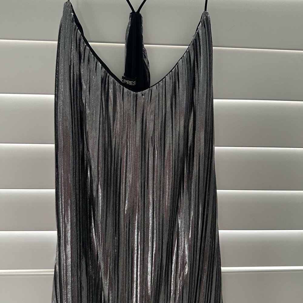 Spaghetti strap metallic top